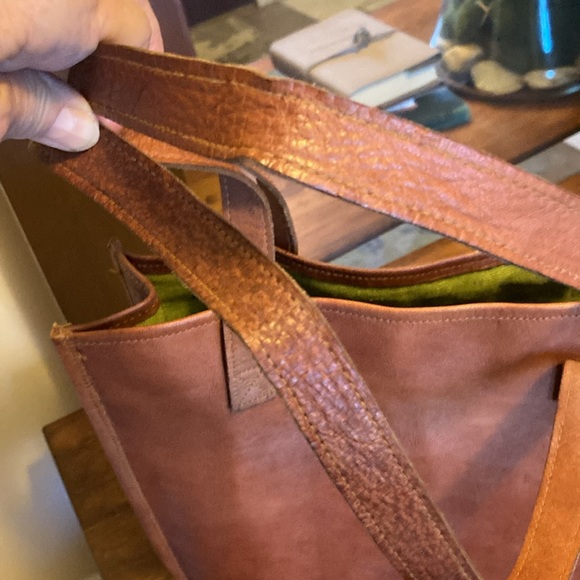 Tall leather tote- never used - like new 13 1/2” by 13 1/2” - Picture 9 of 10